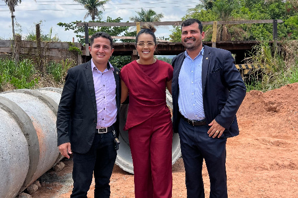 Vereadores fiscalizam obras para a nova ponte do povoado Boca da Mata