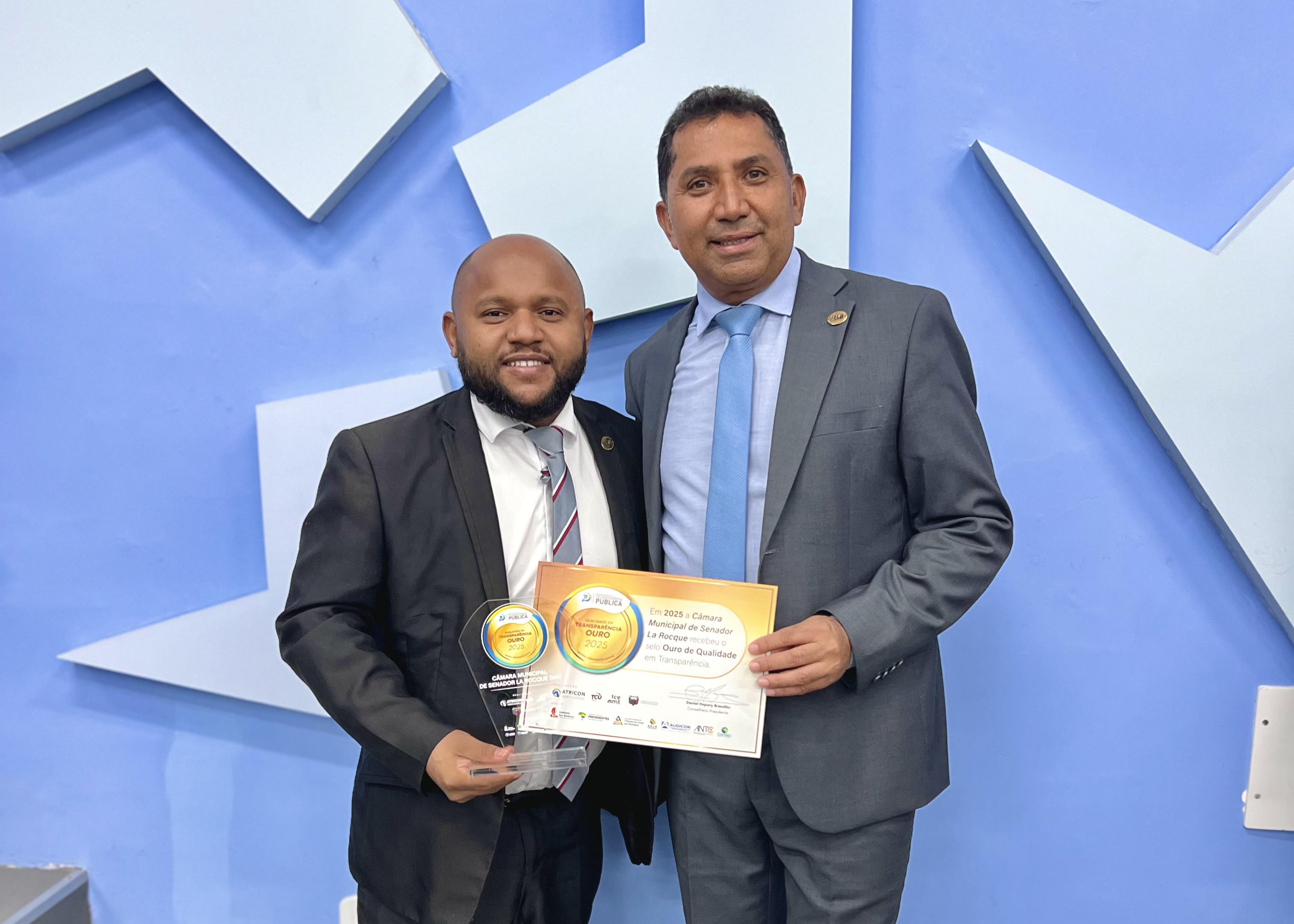 A Câmara de Senador La Rocque recebe selo Ouro em Transparência Pública